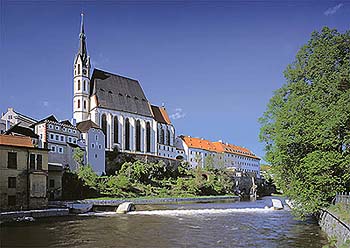 Church of St. Vitus in Český Krumlov, view from the Vltava River, foto: Libor Sváček 