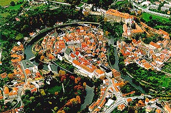 Český Krumlov, Mäander des Flusses Vltava (Moldau), foto:  V.Šimeček 