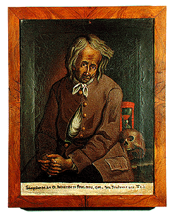 Český Krumlov - portrait of grave-digger, 1700, collection of Regional Museum of National History in Český Krumlov 