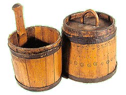 Wooden kneading trough from 1st half of 19th century, collection of Regional Museum of National History in Český Krumlov 