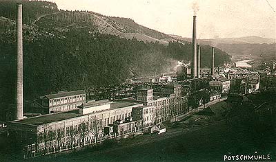 Větřní, Papierwerk, ein historisches Foto, foto:  Wolf 