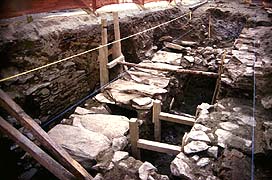 The documentation of the town gate remains near Lazebnický Bridge in Radniční Street 