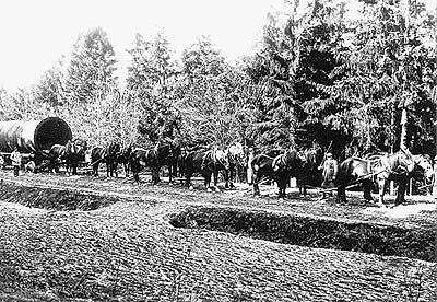 Stavba elektrárny ve Vyšším Brodě, historické foto 